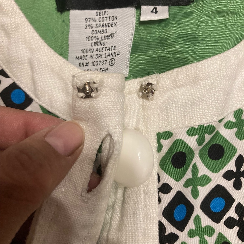 Donna Morgan Button Down Retro Patterned Dress Si… - image 6